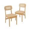 Costway 2x Rattan Dining Chairs Bamboo Kitchen Table Seats