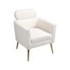 Melisa shepperd faux fur armchair with gold legs - White