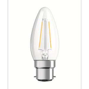 Osram 4W 470lm LED Warm White Filament Candle BC Globe