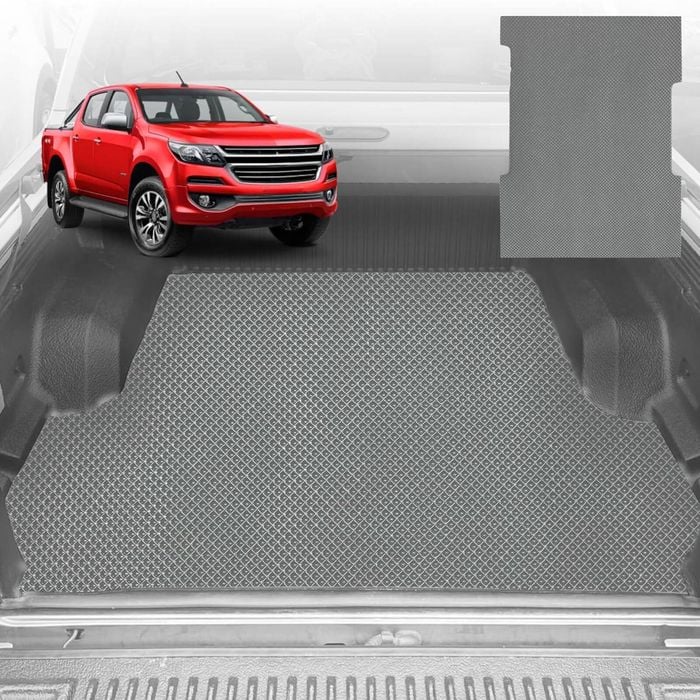 6D Diamond Ute Tub Mat for Holden Colorado Ute Dual Cab VE, VF 2012-2016 (with Spray on Liner or no Liner) - Grey
