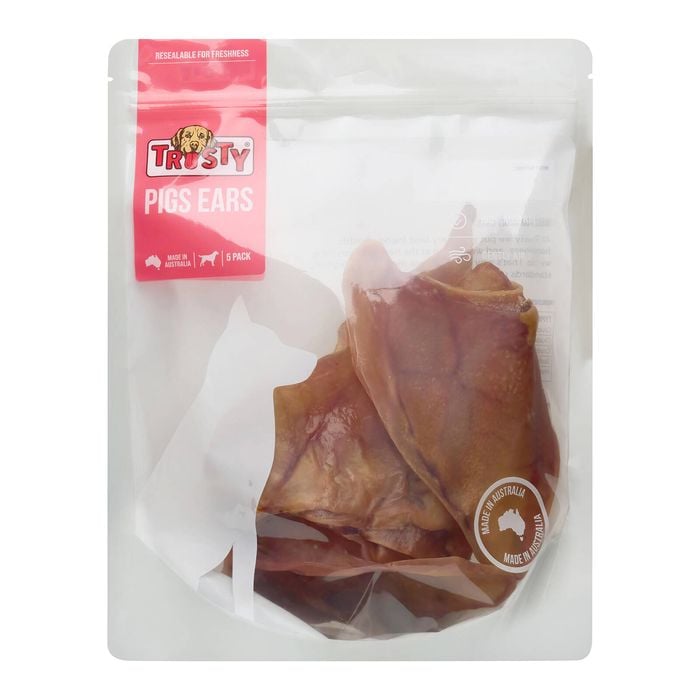 Trusty Pig Ears Adult Dog Everyday Treats - 5 Pack