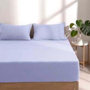 Dreamaker Superfine Washed Microfibre Combo Fitted Sheet Set Lilac Queen Bed