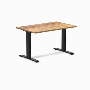 Desky Fixed Height Teak Hardwood Desk 120x75cm Matte Black Leg