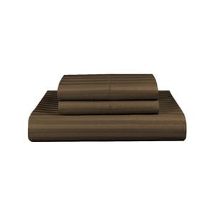 Dreamfields Double Chocolate 1000TC Microfibre 1cm Stripe Soft Quilt Doona Duvet Cover Set