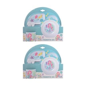 2pk Gibson Gifts Mermaids Kids Meal Dinner Set Melamine Plate Bowl Cup Cutlery