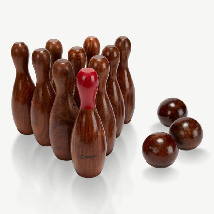 Uber Rosewood Deluxe 10 Pin Wooden Skittles Set
