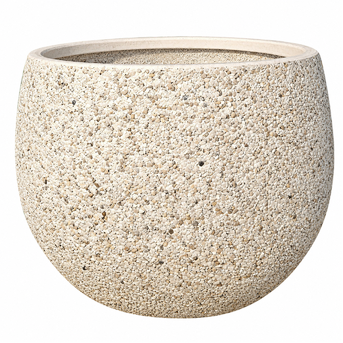 Tuscan Path 45cm White Pebble Zeus Belly Pot