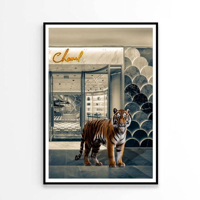Elegant Fashion Store with Tiger Print 100% Australian Made 60x90cm (Poster)