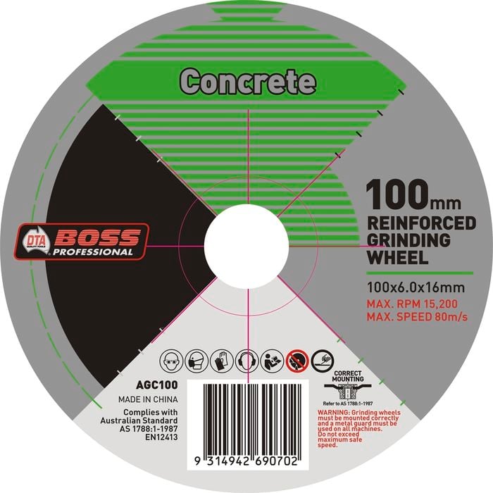 DTA Boss 100mm Masonry Abrasive Grinding Wheel