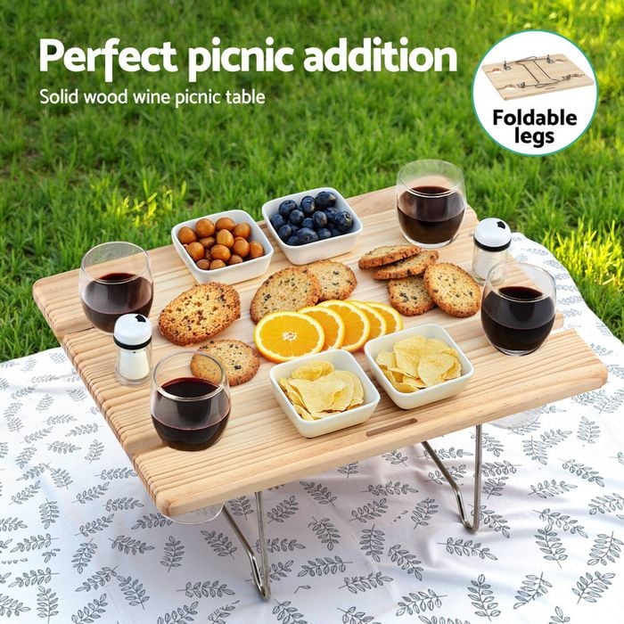 Alfresco Person Picnic Basket Set with Table Blanket Cooler