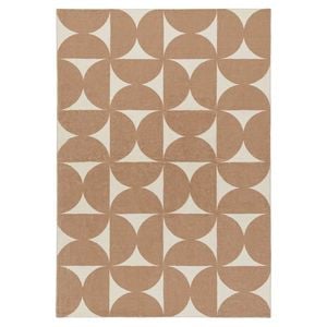 Loopsie-230cm X 160cm-rousham Brown And Cream Geometric Washable Rug