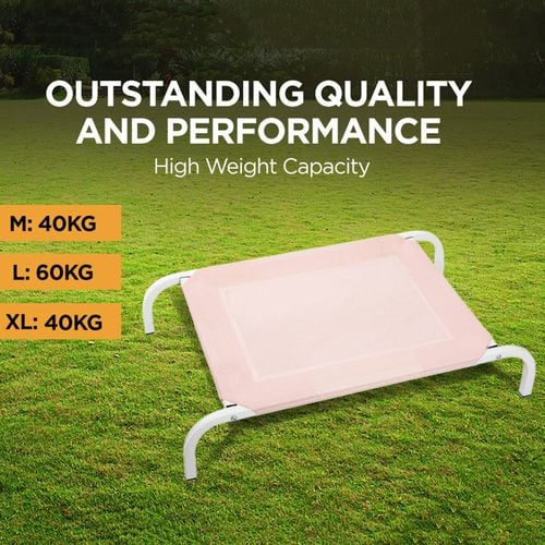 Furbulous Elevated Cooling Pet Bed Steel Frame Trampoline Indoor Outdoor Pets Dogs Extra Large Pink Bunnings Australia