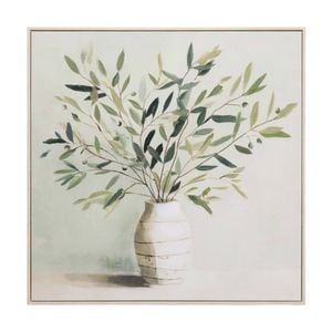 Lvd Hand-finished Wood Framed Canvas Olive Branch Print Home Decor 80x80cm