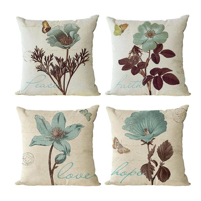 Catzon 4 Pcs Decorative Throw Pillow Covers with HD Printing for Home Decor