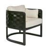 Belle Weave Mindi Wood Occasional Armchair 78x78cm - Black