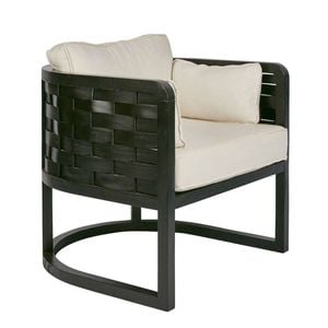 Belle Weave Mindi Wood Occasional Armchair 78x78cm - Black