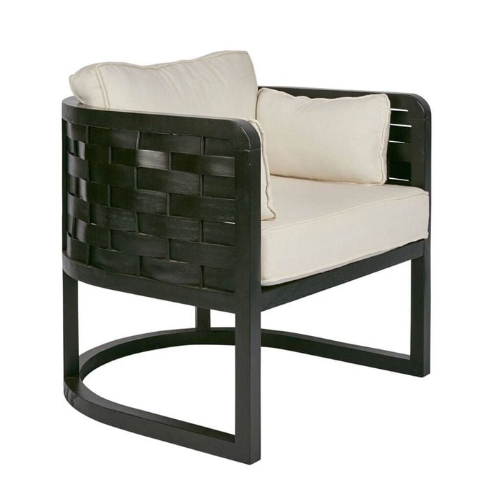 Belle Weave Mindi Wood Occasional Armchair 78x78cm - Black