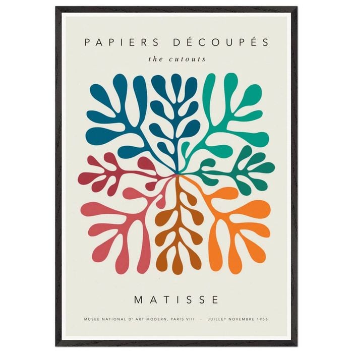 Galrie Henri Matisse's Papiers Découpés - Vibrant Mid-Century Modern Art Print, Black Frame, A2 42 x 60cm (16 x 24inch)