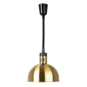 Apuro Retractable Dome Heat Shade Pale Gold Finish Commercial Food Warmer Buffet Heat Lamp