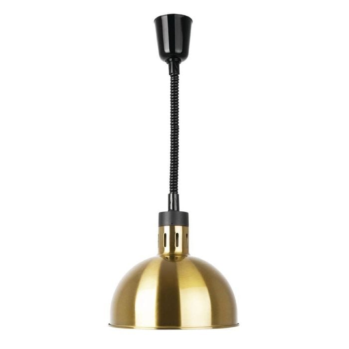 Apuro Retractable Dome Heat Shade Pale Gold Finish Commercial Food Warmer Buffet Heat Lamp