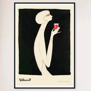 Galrie Campari Bitter 1977 Vintage Poster by Bernard Villemot - Retro Wall Art, Black Frame, A2 42 x 60cm (16 x 24inch)