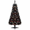 Costway 135cm Artificial Christmas Tree Black Pre-lit Spooky Tree