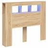 vidaXL LED Headboard Bed Header Furniture Sonoma Oak 120 cm Engineered Wood