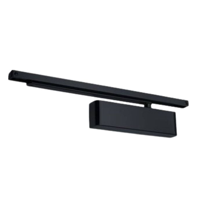 Zanda 75mm Matt Black Slimline Closer Cover and Slide Armset Door Closer