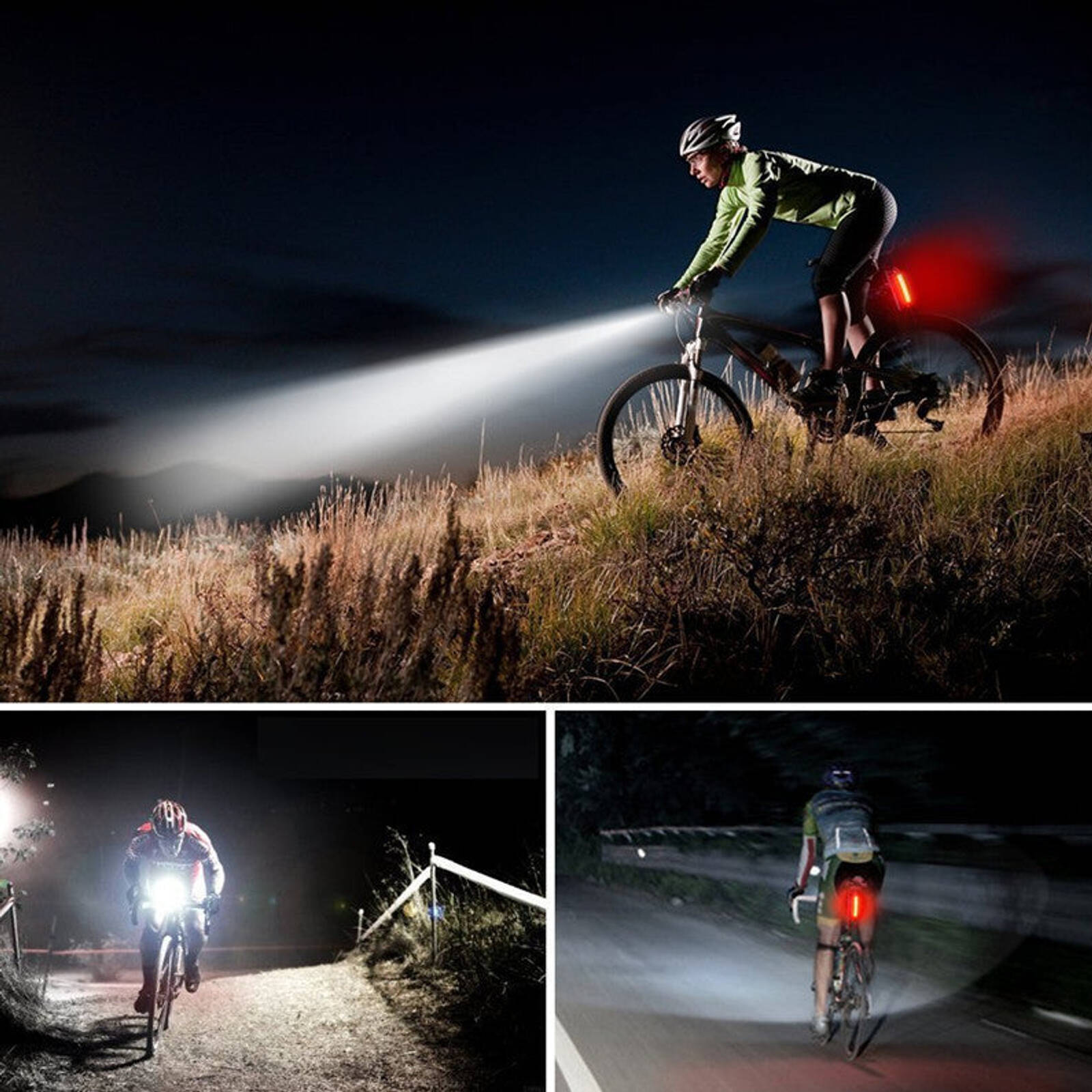 USB Rechargeable Waterproof LED Bike Bicycle Light Set Bunnings Australia