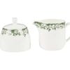 2pc Casa Domani Sugar And Creamer Set Antique Green Porcelain Gift Boxed