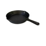 YES4HOMES 25 cm Cast Iron Skillet Barbecue  Fry Pan Pre-Seasoned Oven Safe Grill Frypan