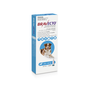 Bravecto SPOT ON For Dogs 20-40kg 1 x Pipette (Light Blue)