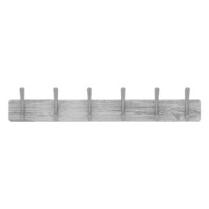 Mode 6 Brushed Nickel Hooks on Whitewash Board Hat and Coat Rack