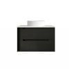 Attica Baia 750mm Black Oak Vanity With Carrara Stone Top 
