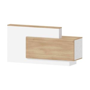 Modern Furniture Helmer Reception Desk Right Panel Oak White 180x57.5x105cm