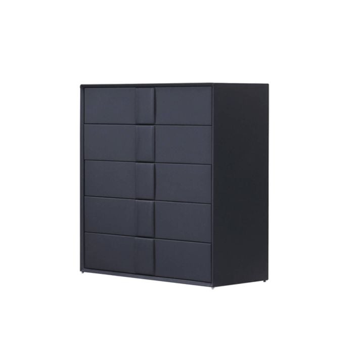 Tallboy MDF Construction Fabric Upholstery Iron Feet in Black