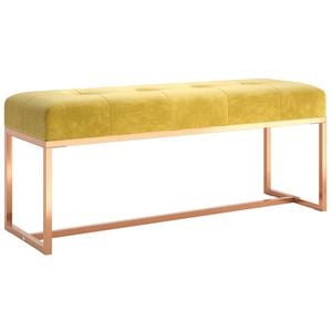 vidaXL Bench Mustard Yellow Velvet Entryway Living Room Hall Seating Furniture