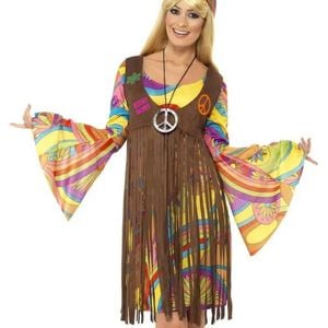 Groovy Plus Size Retro Hippie Womens 1970s Costume - 1x