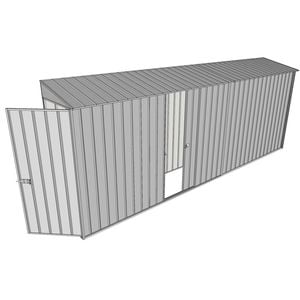 Build-a-Shed 0.8 x 5.2 x 2m Hinged Door Tunnel Shed with Single Sliding Side Door - Zinc