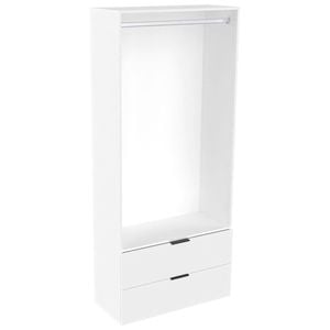 Lugna 2048 x 900 x 380mm White Hanging 2 Drawer Storage Cabinet - White