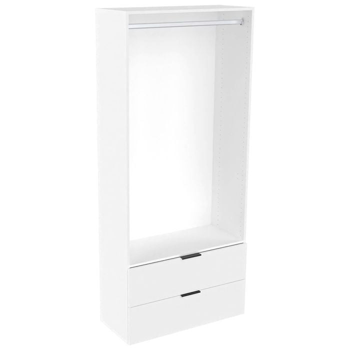 Lugna 2048 x 900 x 380mm White Hanging 2 Drawer Storage Cabinet - White