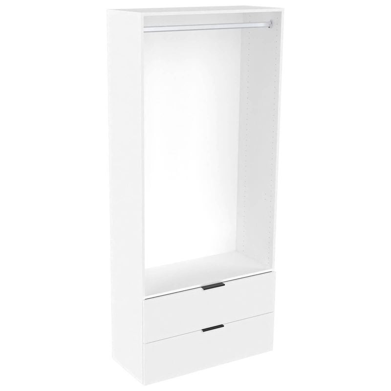 Lugna 2048 x 900 x 380mm White Hanging 2 Drawer Storage Cabinet - White