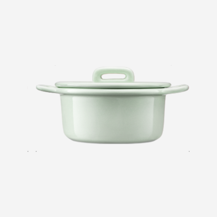 Buydeem Ceramic Double-ear Soup Bowl Lightgreen