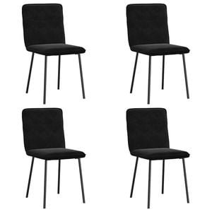 vidaXL Plain Dining Chairs 4 pcs Black Velvet Metal Legs 45 x 54 x 83 cm