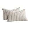 Dreamaker Rumi Washed Cotton Standard Pillowcase Twin Pack White With Graphite Stripe
