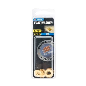 Zenith 5/16" Solid Brass Flat Washer - 10 Pack