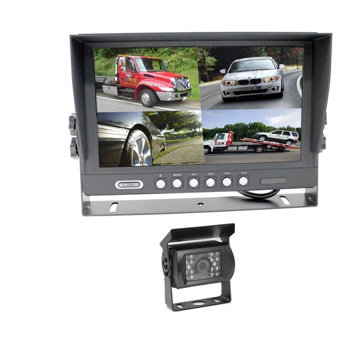 Elinz 9" Splitscreen Monitor 4PIN Colour CCD IR Rearview Reversing 1x Camera Package - 1 Camera Package
