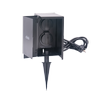 Click Black 2 Outlet Power Garden Socket Tower