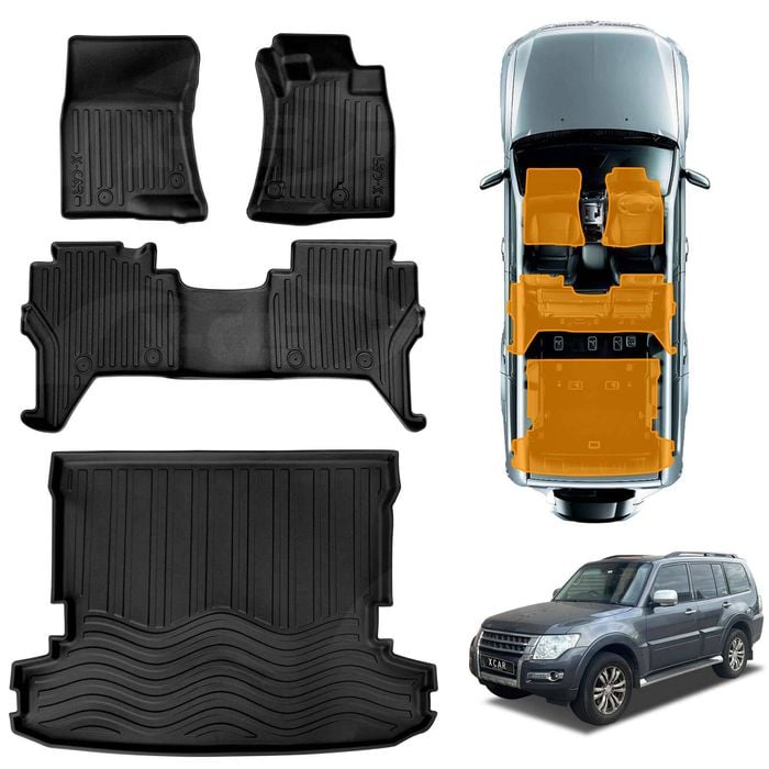 3D Floor Mats Boot Liner for Mitsubishi Pajero 2006-2022 All Weather Cargo Trunk Luggage Tray