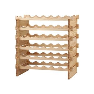Artiss 36 Bottle Wooden Wine Rack - 6 Tier Modular Pine Wood Stand, 70 x 30 x 70cm